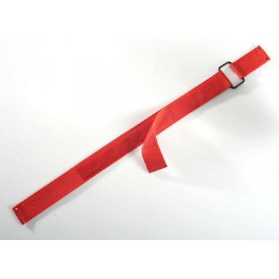 Schlauchhalteriemen aus rotem Gurtband f.C- Schlauchfach, 2tlg.,1020 mm, Klettverschluss, FW-043-1020 - Notemed Medizintechnik 