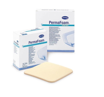 PermaFoam classic Tracheostomy Schaumverband 8 x 8 cm, zur Versorgung von Eintrittsstellen wie Tracheostomiekanülen und Sondenapplikationen; 882005 - Notemed Medizintechnik 