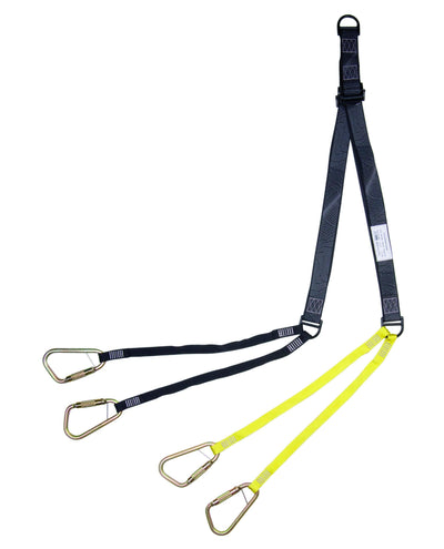 Transportgehänge in schwarz-gelb für Rettungsmulde mit 4 Stahl-Karabinern, ultraBRIDLES, Transportgehänge für einteilige Rettungsmulde, SAN-0086, ultraFIX-HORIZONTAL, SAN-9005-H, 
ultraFIX-VERTICAL, SAN-9005-V, 
ultraFLEX*, SAN-0097 UltraMEDIC