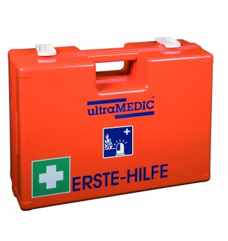 Erste-Hilfe Koffer in SELECT-Größe mit Spezialfüllung für Krankentransport- und Feuerwehrfahrzeuge gefüllt nach DIN 14142, ultraBOX "RESCUE & FIRE", Füllung nach DIN 14142, Farbe orange, SAN-0164-OR UltraMEDIC