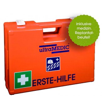 Erste-Hilfe-Koffer in SELECT-Größe "BAUBRANCHE", mit Spezialfüllung, orange, Spezialfüllung besteht aus DIN 13157 und speziellen Erste-Hilfe Artikeln, die für die Branche empfehlenswert sind, ultraBOX, SAN-0175-BAU UltraMEDIC