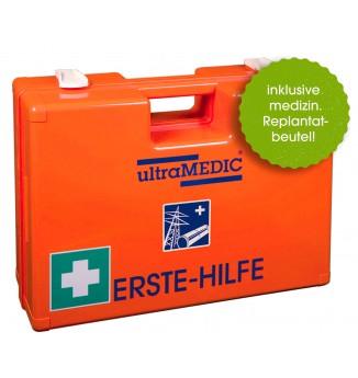 Erste-Hilfe-Koffer in SELECT-Größe "ENERGIEVERSORGER", mit Spezialfüllung, orange, Spezialfüllung besteht aus DIN 13157 und speziellen Erste-Hilfe Artikeln, die für die Branche empfehlenswert sind, ultraBOX, SAN-0175-EN - Notemed Medizintechnik 
