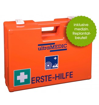 Erste-Hilfe-Koffer in SELECT-Größe "HOLZVERARBEITUNG", mit Spezialfüllung, orange, Spezialfüllung besteht aus DIN 13157 und speziellen Erste-Hilfe Artikeln, die für die Branche empfehlenswert sind, ultraBOX, SAN-0175-HOLZ UltraMEDIC
