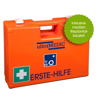 Erste-Hilfe-Koffer in SELECT-Größe "UMWELT & ENTSORGUNG", mit Spezialfüllung, orange, Spezialfüllung besteht aus DIN 13157 und speziellen Erste-Hilfe Artikeln, die für die Branche empfehlenswert sind, ultraBOX, SAN-0175-UMW UltraMEDIC