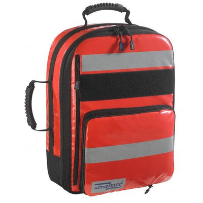 Notfallrucksack, RESCUE I Rucksack aus PLAN mit FÜLLUNG nach DIN 14142, 5 farblich sortierte MODUL Taschen, 1 x OXYTAINER, ultraRUCKSACK, FIRE & RESCUE", ultraPLAN; rot, SAN-0500, schwarz, SAN-0500-S UltraMEDIC