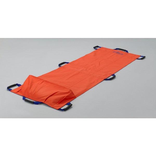 Rettungstuch, aus ultraTEX, mit 8 ergonomischen Tragegriffen, mit Fußsack, gemäß DIN EN 1865, Belastbarkeit 250 kg, ultraSAVER, Rettungstuch mit Fußsack, rot, SAN-0555 - Notemed Medizintechnik 