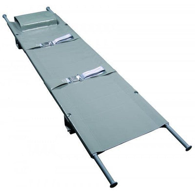 Krankentrage, 1x längs klappbar, mit 4 Rollfüßen, aus Monofiles Chemiefasergewebe, hoch belastbar, wasserdurchlässig und desinfizierbar, ultraSTRETCHER "0350 M", 4 Rollenfüße, SAN-3101-4R - Notemed Medizintechnik 