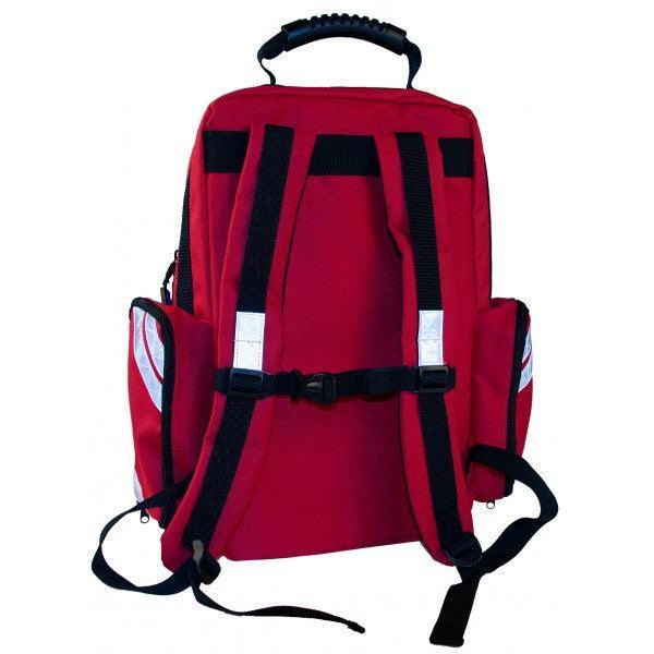 Notfallrucksack, Rettungsrucksack, inkl. DIN 14142 + Sonderequipment „Helfer vor Ort“, Leichter und kompakter Rettungsrucksack, Corduramaterial, farbig gekennzeichnete Modultaschen, mit kleiner Erstversorgerfüllung (FW), ultraRESCUE LITE, SAN-400-R-FR - Notemed Medizintechnik 