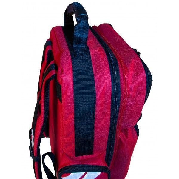 Notfallrucksack, Rettungsrucksack, inkl. DIN 14142 + Sonderequipment „Helfer vor Ort“, Leichter und kompakter Rettungsrucksack, Corduramaterial, farbig gekennzeichnete Modultaschen, mit kleiner Erstversorgerfüllung (FW), ultraRESCUE LITE, SAN-400-R-FR - Notemed Medizintechnik 