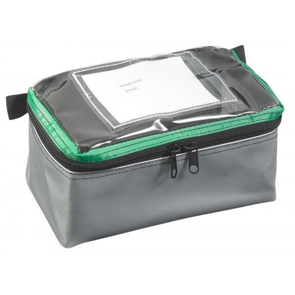 Modultasche, zur Klettbefestigung mit 2-Wege-Reißverschluss und durchsichtigem Deckel, ultraMODUL"GRÜN", SAN-507-GR - Notemed Medizintechnik 