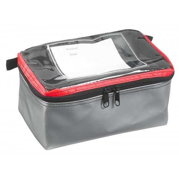 Modultasche, zur Klettbefestigung mit 2-Wege-Reißverschluss und durchsichtigem Deckel, ultraMODUL"ROT", SAN-507-R - Notemed Medizintechnik 